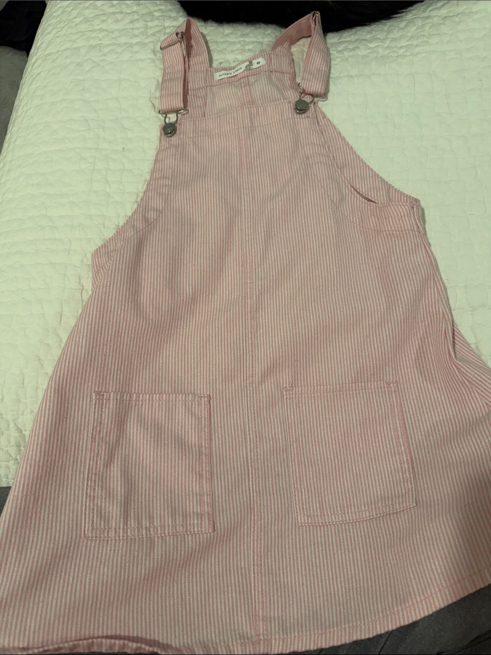 Altar'd State Pink & White Striped Overall Romper